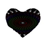 Digital Handdraw Floral Standard 16  Premium Flano Heart Shape Cushions Back