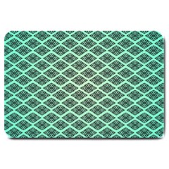Pattern Texture Geometric Pattern Green Large Doormat  by Dutashop