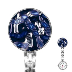 Structure Blue Background Stainless Steel Nurses Watch by Dutashop