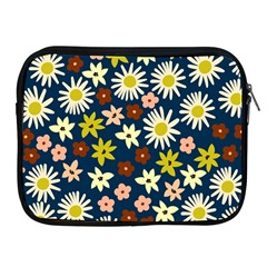 Floral Abstract Vector Seamless Pattern With Chamomile And Alpine Flowers In Minimalistic Style  Hand-drawn Botanical Repeated Background   Apple Ipad 2/3/4 Zipper Cases by EvgeniiaBychkova