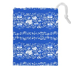 Blue Flowers Drawstring Pouch (5xl) by Eskimos