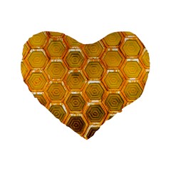 Hexagonal Windows Standard 16  Premium Flano Heart Shape Cushions by essentialimage365