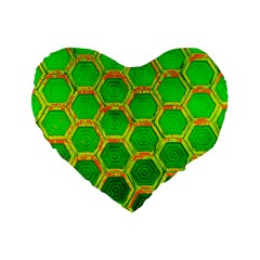 Hexagon Window Standard 16  Premium Flano Heart Shape Cushions by essentialimage365