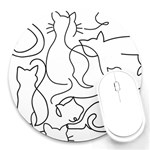 Cats line art  Round Mousepads Front