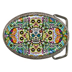 Sugar Skulls Pattern Belt Buckles by ExtraAwesomeSauce