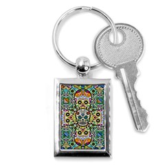 Sugar Skulls Pattern Key Chain (rectangle) by ExtraAwesomeSauce