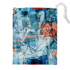 Retro Girls Drawstring Pouch (5xl) by ExtraAwesomeSauce