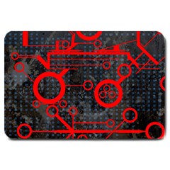 Tech - Red Large Doormat  by ExtraAwesomeSauce
