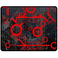 Tech - Red Double Sided Fleece Blanket (medium)  by ExtraAwesomeSauce