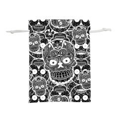 Sugar Skulls Bw Lightweight Drawstring Pouch (s) by ExtraAwesomeSauce