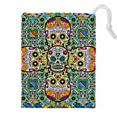 Sugar Skulls Pattern Drawstring Pouch (5xl) by ExtraAwesomeSauce