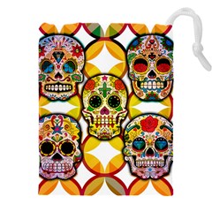 Sugar Skulls Drawstring Pouch (5xl) by ExtraAwesomeSauce