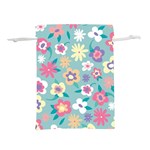 Floral Pattern Lightweight Drawstring Pouch (S) Front
