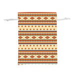 Native American Pattern Lightweight Drawstring Pouch (L) Front