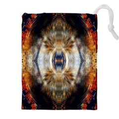 Retro Hippie Vibe Trippy Psychedelic Drawstring Pouch (5xl) by CrypticFragmentsDesign