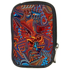 Phoenix Rising Colorful Abstract Art Compact Camera Leather Case by CrypticFragmentsDesign