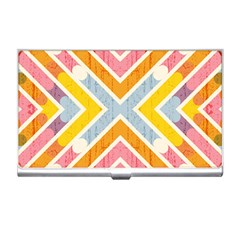 Line Pattern Cross Print Repeat Business Card Holder by Dutashop
