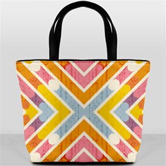 Line Pattern Cross Print Repeat Bucket Bag by Dutashop