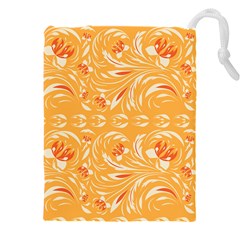 Orange Pattern Drawstring Pouch (5xl) by Eskimos