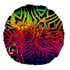 Abstract Jungle Large 18  Premium Round Cushions by icarusismartdesigns