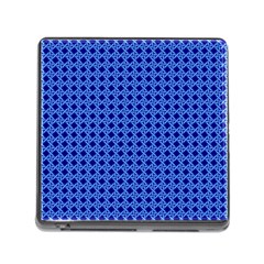 Basket Weave Basket Pattern Blue Memory Card Reader (square 5 Slot) by Dutashop