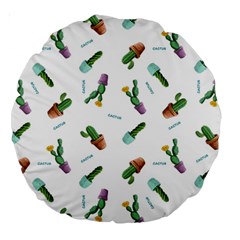 Cacti In Pots Large 18  Premium Round Cushions by SychEva