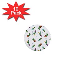 Cacti In Pots 1  Mini Buttons (10 Pack)  by SychEva