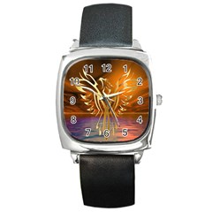 Pheonix Rising Square Metal Watch by icarusismartdesigns