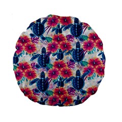 Tropical Flowers Turtles Cbdoilprincess 9a8efa63-1b6b-4226-a85c-858859e581d8 Standard 15  Premium Round Cushions by CBDOilPrincess1