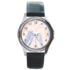Marble Stains  Round Metal Watch by Sobalvarro