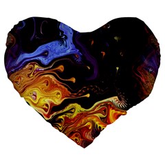 Nebula Starry Night Skies Abstract Art Large 19  Premium Heart Shape Cushions by CrypticFragmentsDesign