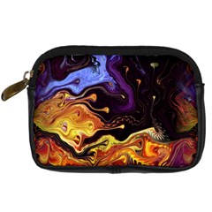 Nebula Starry Night Skies Abstract Art Digital Camera Leather Case by CrypticFragmentsDesign