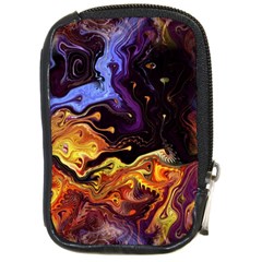 Nebula Starry Night Skies Abstract Art Compact Camera Leather Case by CrypticFragmentsDesign