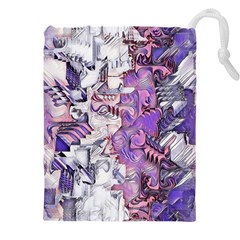 Blooming Lilacs Spring Garden Abstract Drawstring Pouch (5xl) by CrypticFragmentsDesign