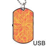 Orange/Yellow Line Pattern Dog Tag USB Flash (One Side) Front