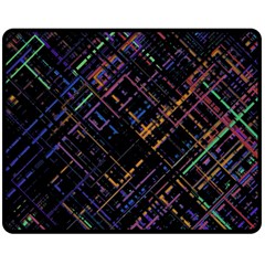 Criss-cross Pattern (multi-colored) Double Sided Fleece Blanket (medium)  by LyleHatchDesign