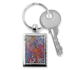 Intricate Swirls Key Chain (rectangle) by kaleidomarblingart