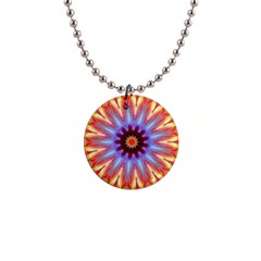 Passion Flower 1  Button Necklace by LW323