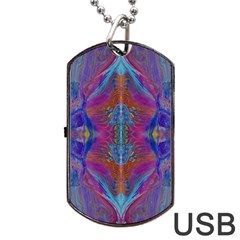 Flowing Duo  Dog Tag Usb Flash (one Side) by kaleidomarblingart