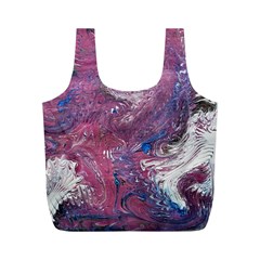 Violet Feathers Full Print Recycle Bag (m) by kaleidomarblingart