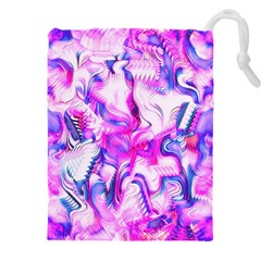 Hot Pink Fuchsia Flower Fantasy  Drawstring Pouch (5xl) by CrypticFragmentsDesign