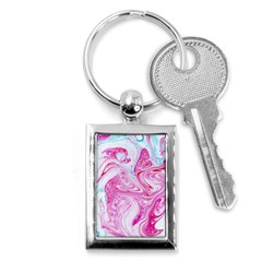 Marbling Art Print Key Chain (rectangle) by kaleidomarblingart