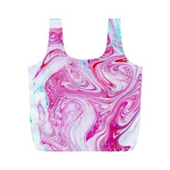 Marbling Art Print Full Print Recycle Bag (m) by kaleidomarblingart