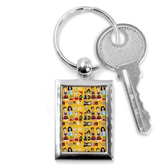 Drawing Collage Yellow Key Chain (rectangle) by snowwhitegirl