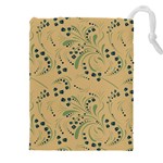 Folk floral art pattern. Flowers abstract surface design. Seamless pattern Drawstring Pouch (5XL) Front