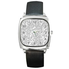 Neon Geometric Pattern Design 2 Square Metal Watch by dflcprintsclothing