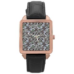 Intricate Textured Ornate Pattern Design Rose Gold Leather Watch  by dflcprintsclothing