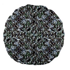 Intricate Textured Ornate Pattern Design Large 18  Premium Flano Round Cushions by dflcprintsclothing