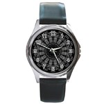 Gothic Mandala Round Metal Watch Front