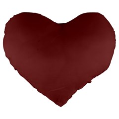 Brandy Brown Large 19  Premium Flano Heart Shape Cushions by FabChoice